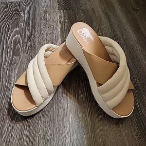 SOREL Women's Cameron Flatform Wedge Mule Sandals